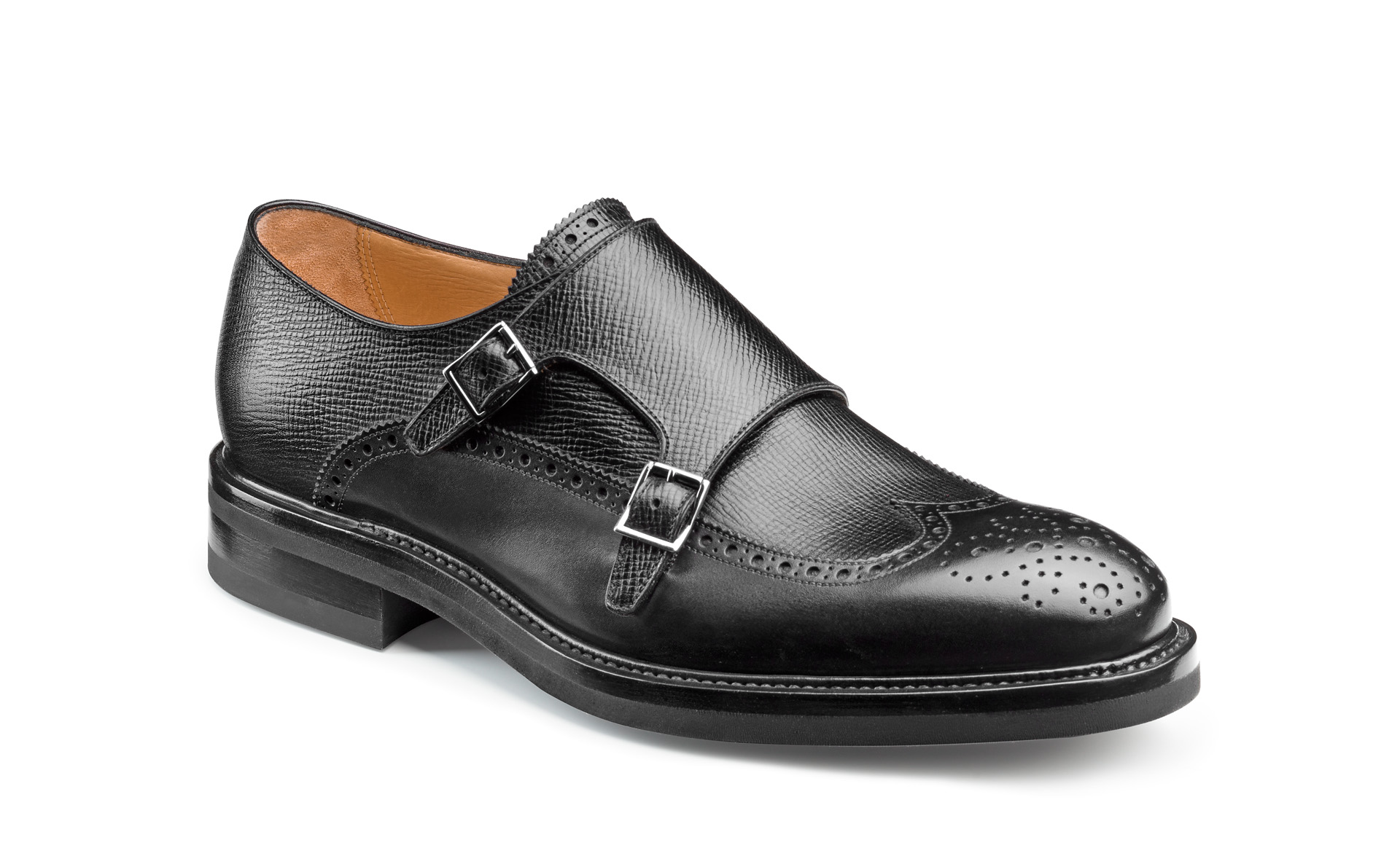 Wingtip Double Monk Shoes