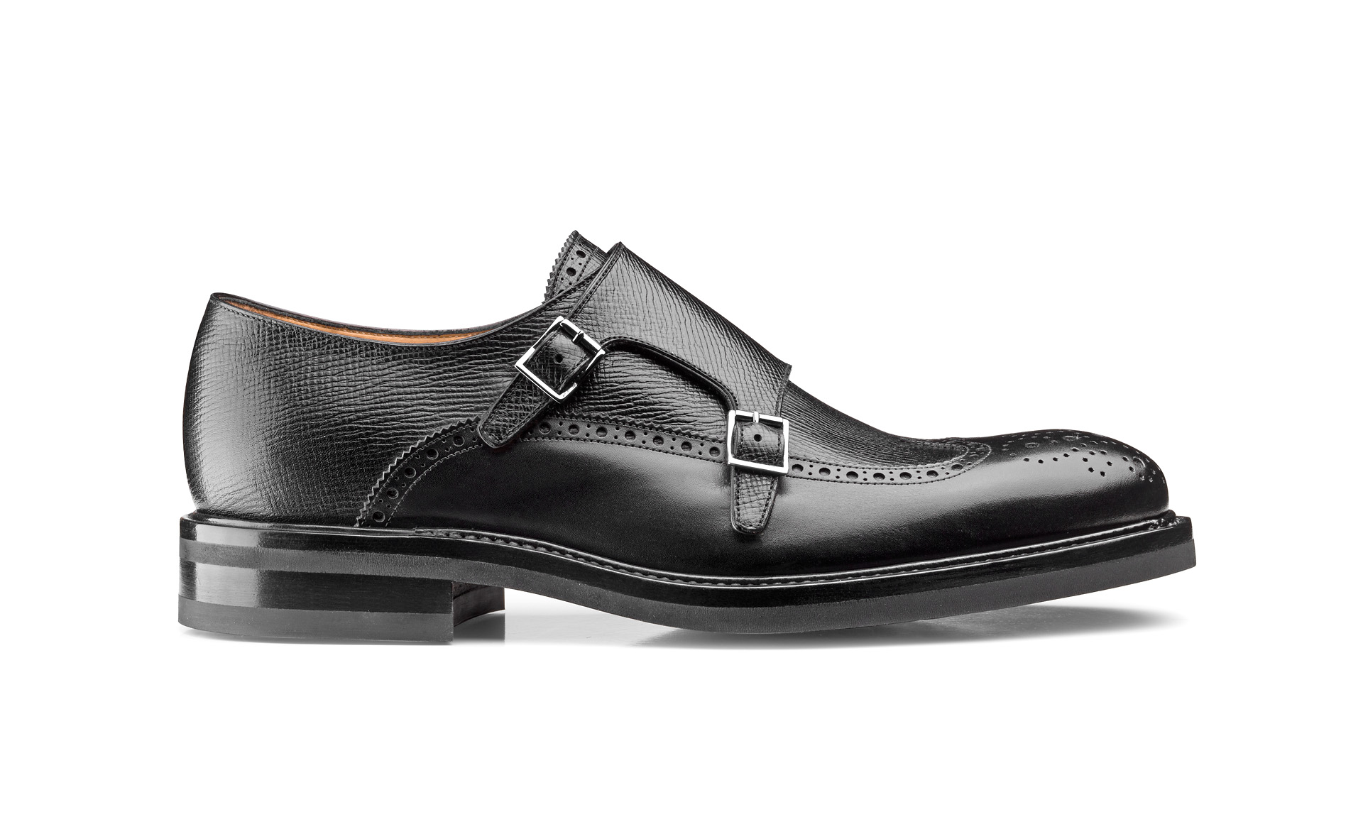 Wingtip Double Monk Shoes