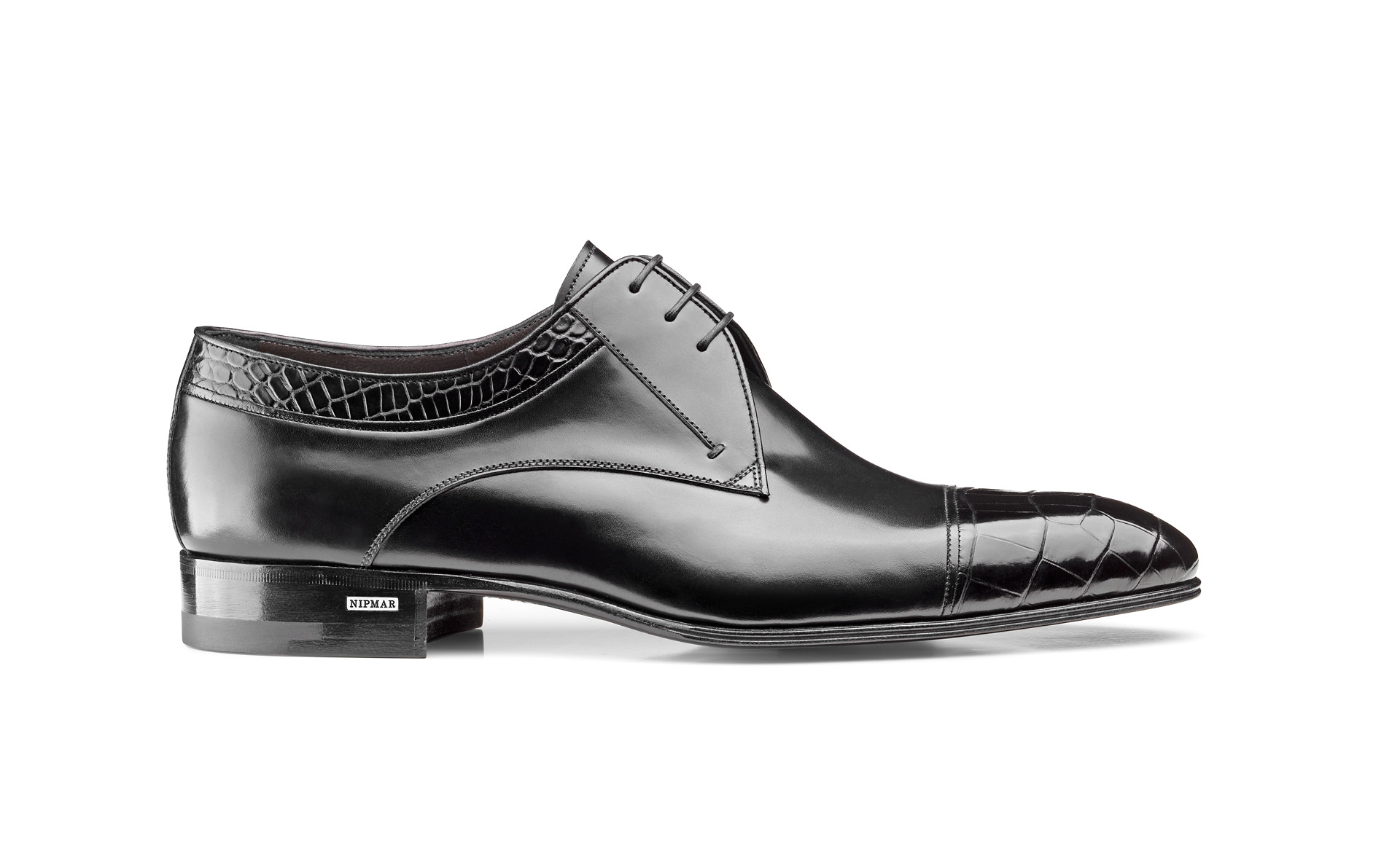 Croco Cap Toe Derby Shoes