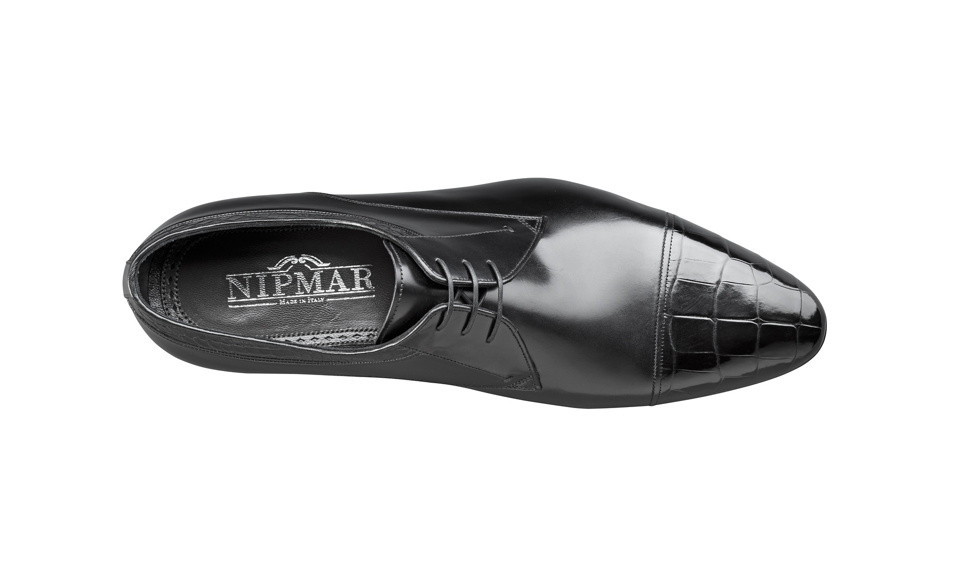 Croco Cap Toe Derby Shoes