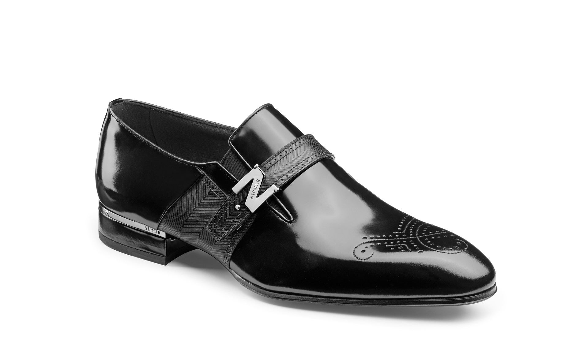Hi-Shine Calfskin Buckle Shoes