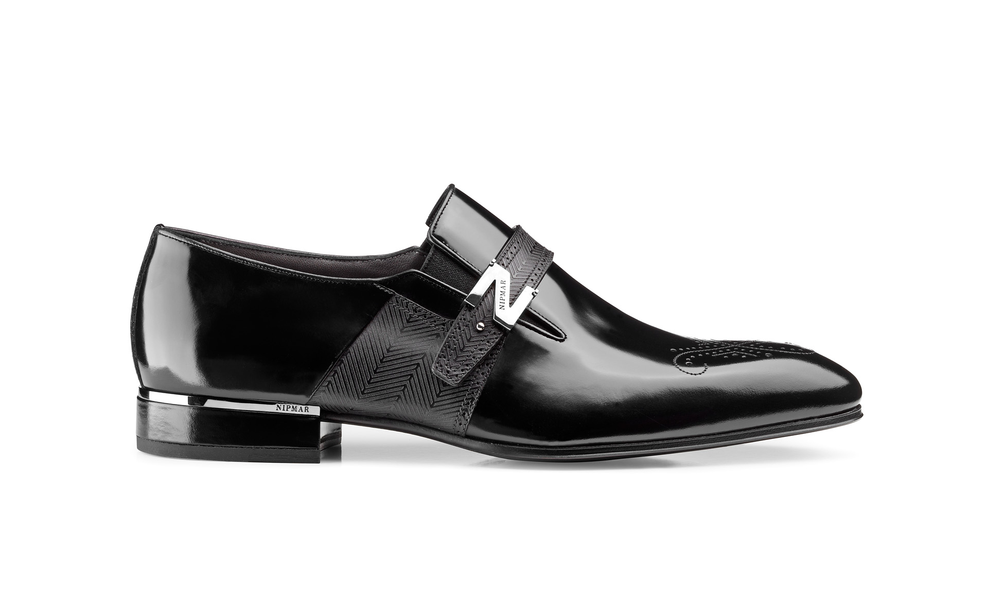 Hi-Shine Calfskin Buckle Shoes
