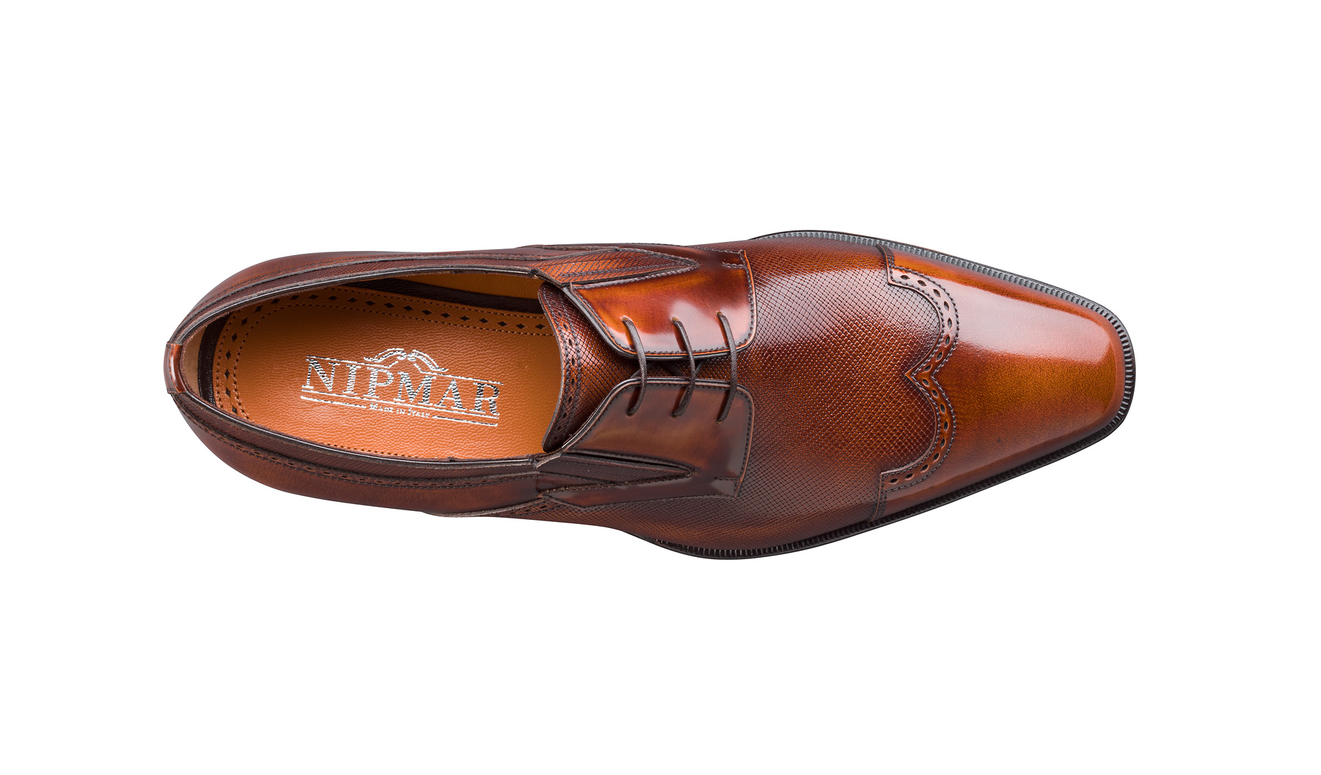 Shine and Printed Calf Derby Shoes