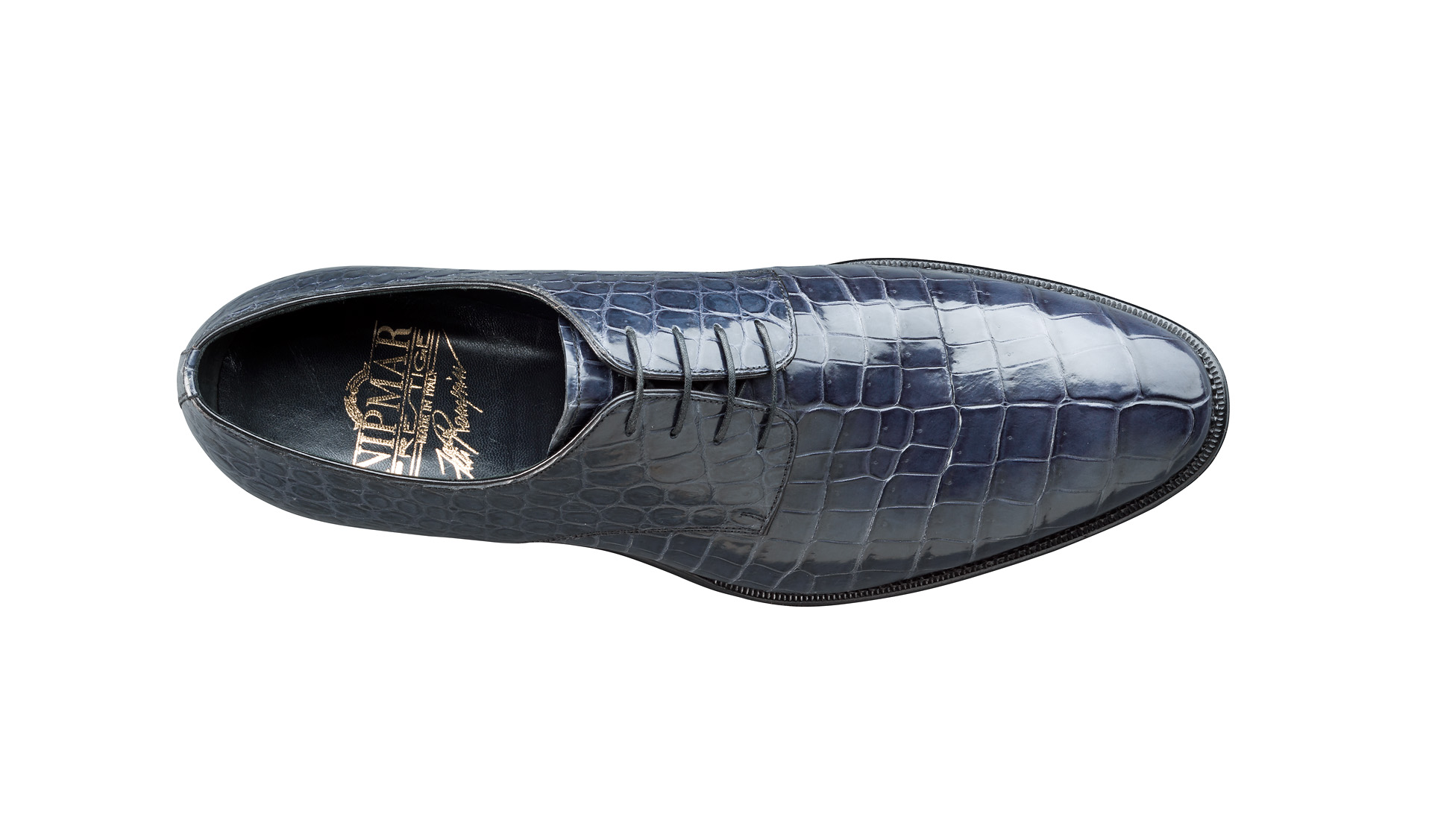 Hand-Welted Croco Derby Shoes