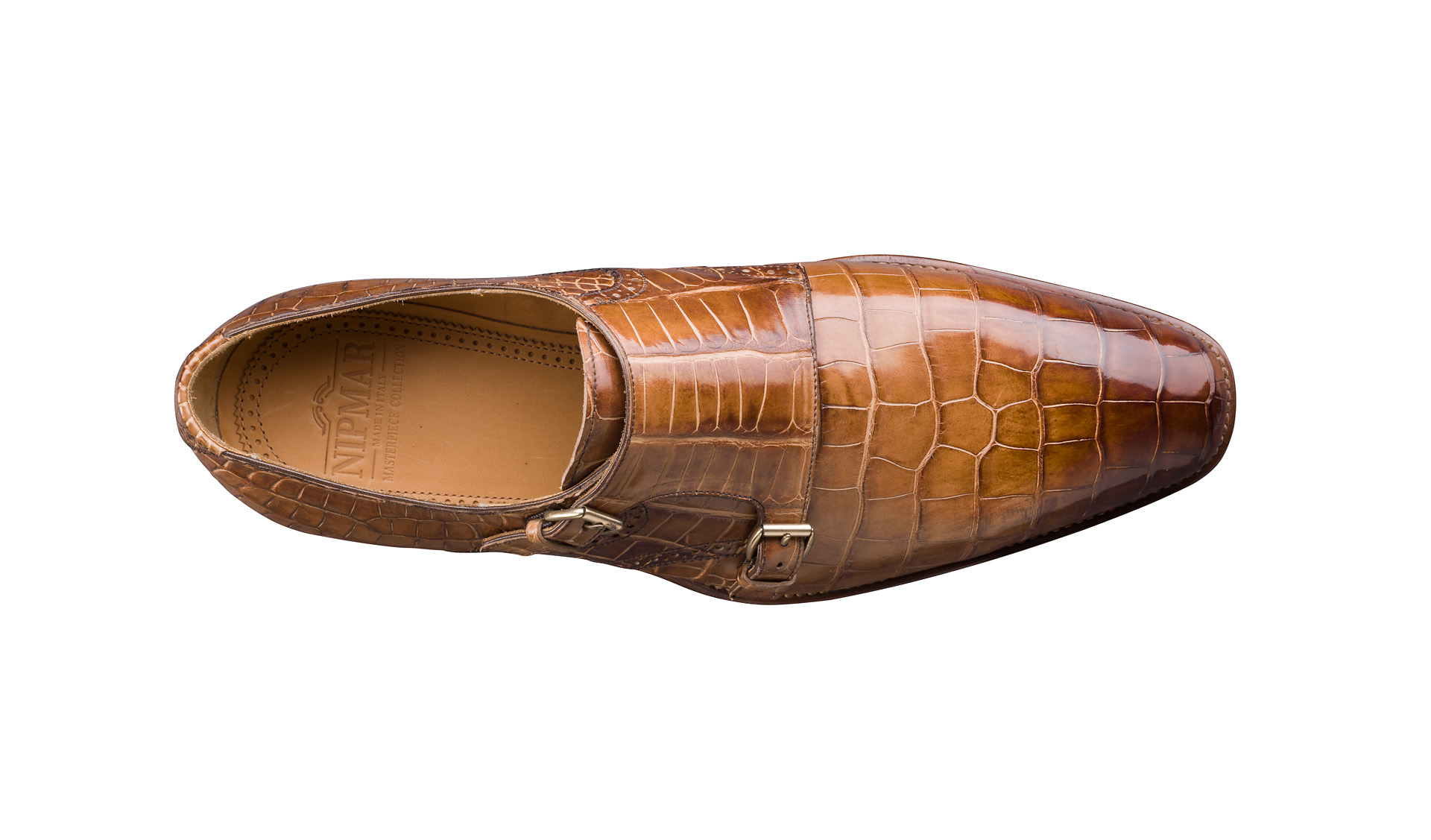 Aged Alligator Double Monk Shoes