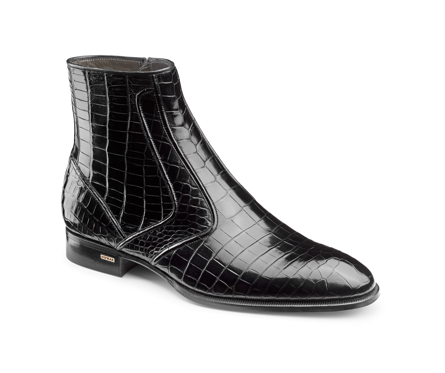 Zipped Croco Ankle Boots